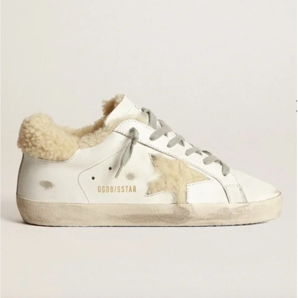 Golden Goose superstar white shearling sneaker size 38